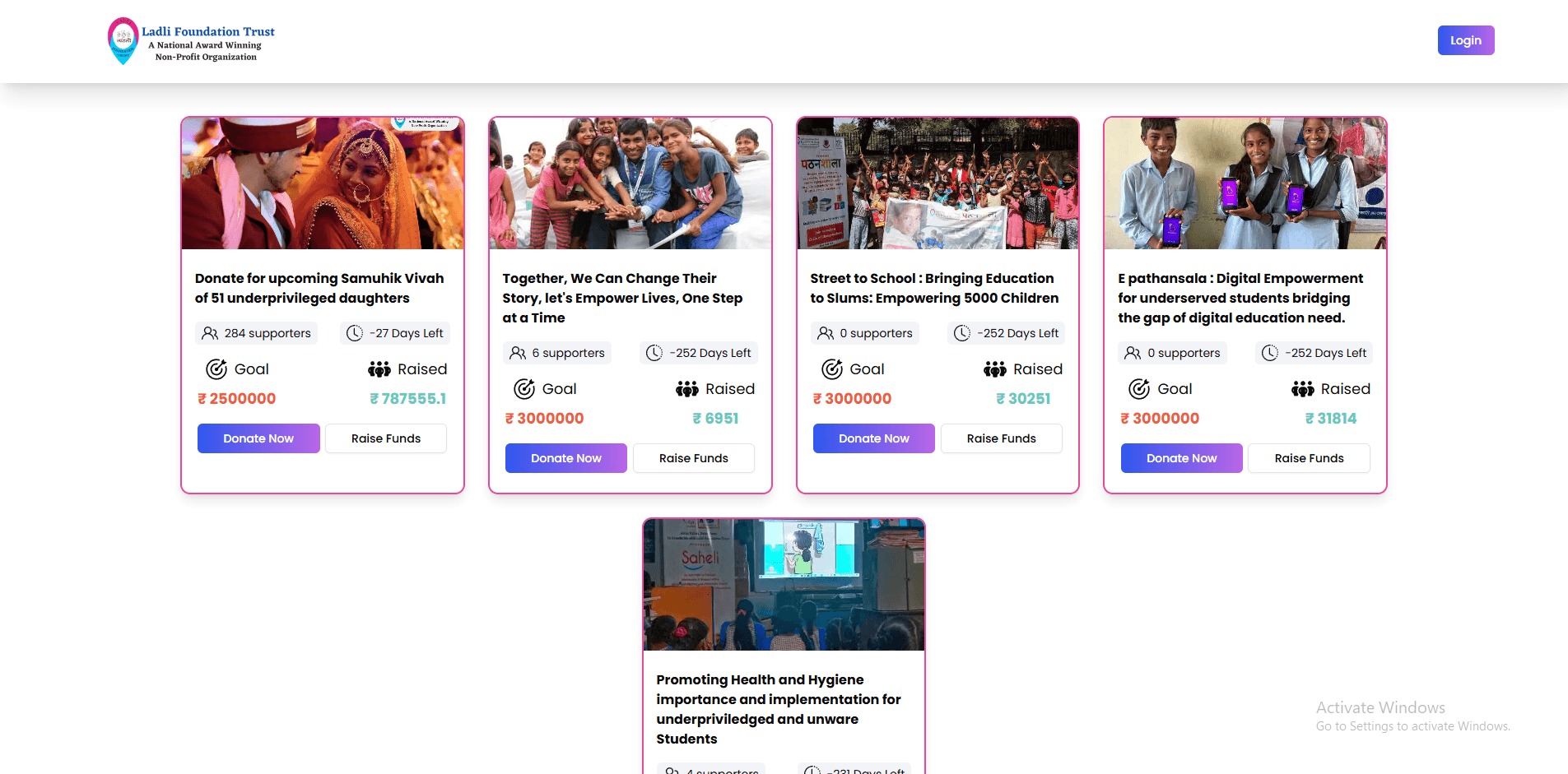 Fundraising Platform project preview